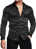 AIDASE  -  Glossy Long Sleeve Men's Shirt 70s Disco Style Casual Autumn Wear Comfortable Chinese Brand Fashionable Top for Men aidase-shop