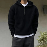 AIDASE  -  American Half Zipper Hooded Sweater for Men's Autumn Lazy Style Thickened Knitwear Pullover Wide Shoulder Casual Loose Hoodies aidase-shop