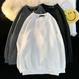 AIDASE  -  Retro Autumn Winter round Neck Sweatshirt Men's Casual Loose Texture Top Hong Kong Style Loose Fit Versatile Men's Hoodie