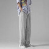 AIDASE  -  Men's Black Ice Silk Wide Leg Pants Thin Man Comfortable Quick Drying Pants Summer Loose Casual Streetwear Loose Trouser Pants aidase-shop