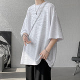 Aidase Summer Chic Fashion Holes T-Shirts For Men Clothing Short Sleeve O-Neck Loose Casual Solid Color Tee Shirt Homme Streetwear aidase-shop