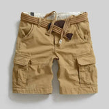 AIDASE  -  American Retro Workwear Shorts Casual Loose Men's Multi-Pocket Pants Comfortable Five-Part Trousers Mid-Length plus Size aidase-shop