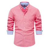 AIDASE  -  Men's Slim Fit Casual Shirt Autumn New Style Fashionable Solid Color Long Sleeve Top Versatile Male Apparel aidase-shop
