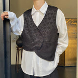 Trend Men's Jackets Vest Personality Dual Face Casual Tank Tops Fashionable Jacquard Versatile Waistcoat New Autumn aidase-shop