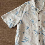 AIDASE  -  New Chinese Breathable Sweat-absorbing Cotton Linen Japanese American Retro Bamboo Leaf Cuban Collar Shirt Ethnic Style Top aidase-shop