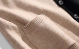 AIDASE  -  Color Block Knit Cardigan Men Loose Casual Asymmetric Button Sweater Daily Versatile Streetwear aidase-shop