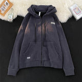AIDASE  -  Heavy Weight Hooded Sweatshirt Men Spring Autumn Trendy Cardigan Autumn Winter Hip Hop Loose Corduroy Jacket Men Aesthetic Chic aidase-shop