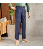 AIDASE  -  High Waist Trousers Pant For Man OfficeTrouser Business Casual Pant British Social Club Outfits Pantalones Hombre Excluding Belt aidase-shop