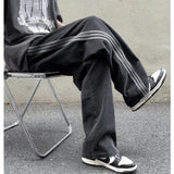 AIDASE  -  Retro Jeans Men's Versatile Loose Trendy Brand Handsome Striped Straight Pants aidase-shop
