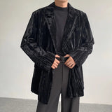 AIDASE  -  Spring Autumn New Men's Tide Korean Style Velvet Long Sleeve Blazer Niche Chic Casual Padded Shoulder Suit-Coats Ins W10344 aidase-shop