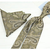 AIDASE  -  2PCS Neck Ties Set Fashion Paisley Striped Neckties Gentlemen Daily Wear Navy White Block Pocket Square Wedding Tuxedo Accessory aidase-shop