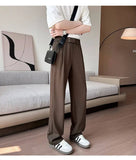 AIDASE  -  Korean Style Men's Casual Pants Summer New Fashion Versatile Thin Straight Wide Leg Male Trousers Menswear Tide aidase-shop