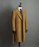 Aidase Men Overcoat Light Tan Men Suit Coat Winter Blend Double Breasted One Button Woolen Blend Wedding Business Daily Tailored aidase-shop