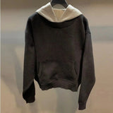 Aidase Male Hoodie New In Men's Hooded Sweatshirt Winter Solid Cotton Loose One Piece Clothing Deals Novelty And Aesthetic Autumn Warm