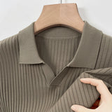 Aidase Men's Short-Sleeved Shirt, Slim Fit Summer Business Gentleman,Men's Polo Shirt  2024, High-End Knitwear Mulberry Silk aidase-shop