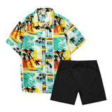 AIDASE  -  Business Attire For Men Mens 2 Piece Beach Vacation Set Shirts And Shorts Suit Outfits Bed Suits спортивный костюм мужской aidase-shop