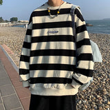 Autumn Striped Loose Sweatshirts Korean Style Fashion Couple Clothing Brand Casual Women Pullovers Male Hoodie aidase-shop