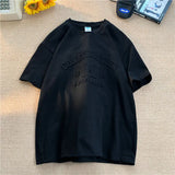 Aidase Fashion Heavyweight Men Women Pure Cotton Loose Large Size Trendy Short-sleeved Korean Version 2024 New Casual All-match T-shirt aidase-shop