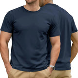 AIDASE  -  Men's Cotton Solid T-shirt Summer Casual Crew Neck Short Sleeve Sport Tee aidase-shop