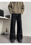 AIDASE  -  Summer New Men Jeans Loose Wide Leg Floor-Length Male Denim Pants Niche Design Style Highlighted Lines Trousers 21E6844 aidase-shop