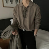 AIDASE  -  Loose Black Knitwear for Men Autumn New Style Japanese Style Loose Size Large Spring Autumn Men's Pullover Sweater aidase-shop