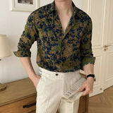 AIDASE  -  Unisex Spring Summer Floral Print Long Sleeve Shirt Casual Loose Fit Sun Protection Breathable Versatile aidase-shop