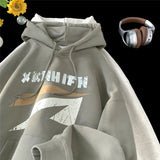Aidase Autumn Winter New Hoodies for Men Oversized Hoodie Sweatshirt Letter Graphic Hip Hop Loose Casual Tops Simple Harajuku Hooded aidase-shop