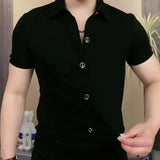 Aidase Summer New Men's Clothing Fashion Casual Short Sleeve Shirt Business Affairs Light Luxury High-end All-match Handsome Tops aidase-shop