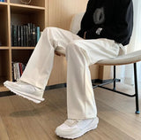 AIDASE  -  Fluid Khaki Trousers for Men Draped Wide Leg Man Suits Pants Formal High Quality Work Wear Tailoring Slacks Thin Casual Fashion aidase-shop