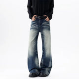 AIDASE  -  American Vintage Waed Distred Men's Jeans Elastic Casual Sle mid Waist Zipper Fly Slim Fit Long Trousers for Men aidase-shop