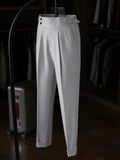 AIDASE  -  Italian Naples Dress Suit Pants, Men's High Waist Straight Trouser, Spring Summer Fashion Casual Business Smart Breathable Pants aidase-shop