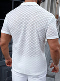 AIDASE  -  Fashion Mens Plaid Textured Knitted Shirt Tops Spring Summer Casual Mens Breathable Knit Shirts Stylish Men Short Sleeve Shirt aidase-shop