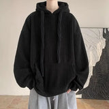 46.33Aidase Korean Street Fashion Personality Corduroy Men and Women Simple Hooded Sweatshirt Couple Loose Retro Autumn and Winter Casual aidase-shop