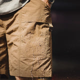 Aidase 2024 New Retro Big Pocket Waterproof Shorts Outdoor Thin Straight Casual Quarter Elastic Waist Pants for Men's Summer aidase-shop