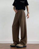 AIDASE  -  Summer American Style Suit Pants Loose Straight-leg Casual Thin Solid Color Draped Floor-Length Men Trousers Tide 21E6758 aidase-shop