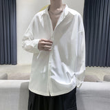 Aidase Men Black Solid Long-sleeved Shirts Mens Harajuku Fashion Oversize Shirt Male Gray Casual Streetwear Loose Blouses Plus Size