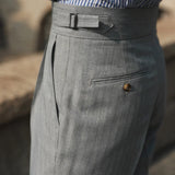Aidase Casual High Waist Straight Striped Pants Men's Versatile Business Formal Trousers Pant For Man Italian Men's Social Trousers aidase-shop