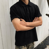 AIDASE  -  Men's Solid Color Short Sleeve Polo Shirt Casual Business Basic Top aidase-shop
