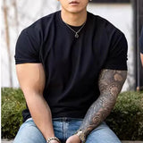 AIDASE  -  Spring/summer Heavy Fabric Shoulder Pads With Large Anti-wrinkle Quick Drying Fitness Wear Sports Short T-sleeves For Men aidase-shop