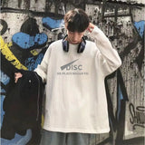 AIDASE  -  New Spring and Autumn Printed Trendy Hong Kong Style Loose Casual Korean Version with White Background Student T-shirt aidase-shop