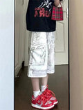 AIDASE  -  Summer New High Street Workwear Denim Shorts 2025 Tie-dyed Pocket Design Korea Fashion Male Trousers aidase-shop