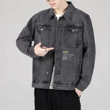 Aidase Men's Denim Jacket Button Autumn Blue Male Jean Coats Outwear Stylish Winter Oversize Trendy Large Size Cowboy 2024 Y2k Xl aidase-shop