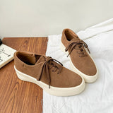 AIDASE  -  Casual Thick Bottomed Men's Shoes British Style Faux Suede round Toe Rubber Outsole High Street Design Sensation X506 aidase-shop