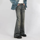 AIDASE  -  New American Fashion Men's Jean Trousers Vintage Retro Highsreet Washed Cotton Retro Blue Men Jeans Trendy Straight Leg Trousers aidase-shop