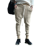 AIDASE  -  Autumn Casual Men's Loose-Fit Drawstring Knit Trousers Unique Color Block Style Sports Casual Trousers aidase-shop