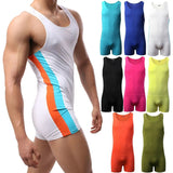 AIDASE  -  Men's Athletic One Piece Tank Top Bodysuit Sportwear Fitness Wrestling Singlet Slim-fit Boxers Jumpsuit Male Stretchy Leotard aidase-shop