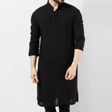 AIDASE  -  Arabic style fashion simple long men's pure color all-matching shirt Muslim robe aidase-shop