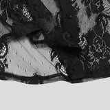 AIDASE  -  Sexy Sheer Mesh Floral Lace Shirt for Men 2026 Fashion Thin Summer Long Sleeve Button Down Rave Night Party Clubwear Shirts Male aidase-shop