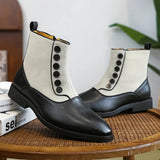 AIDASE  -  Luxury Men Business Chelsea Boots PU Side Zipper Buckle Boots British Retro Gentleman Suede Formal Boots Size 38-46 Men Boots aidase-shop