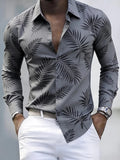 AIDASE  -  Daily Leisure Mens Long Sleeve Slim Shirts Spring Autumn Casual Buttoned Turn-down Collar Shirt Men Stylish Pattern Print Shirt aidase-shop